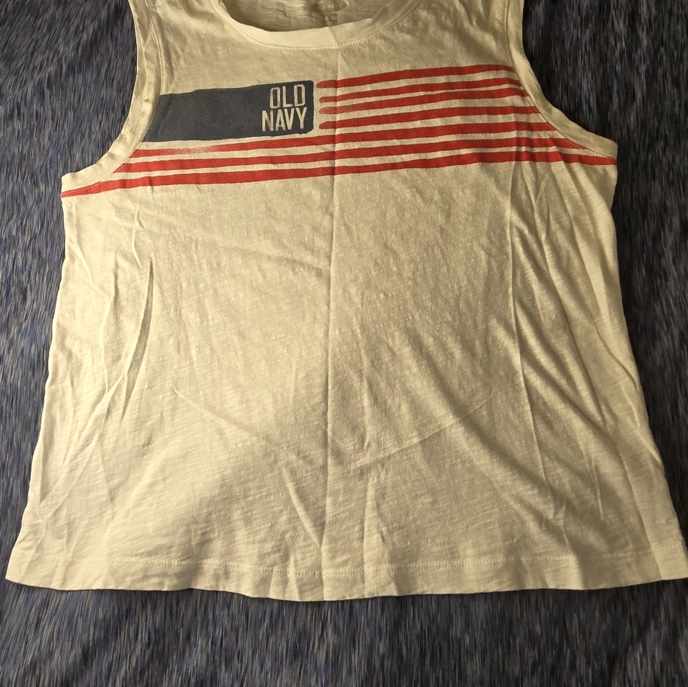 Oldnavy Loose Americana Easy Sleeveless T-Shirt, white, medium